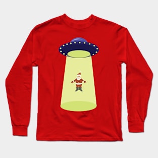 Santa being abducted by UFO Long Sleeve T-Shirt